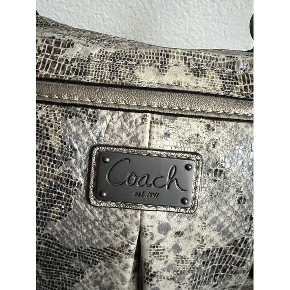 COACH Python Purse Bag Shoulder Snake Animal Handle Strap Leather - Picture 2 of 14